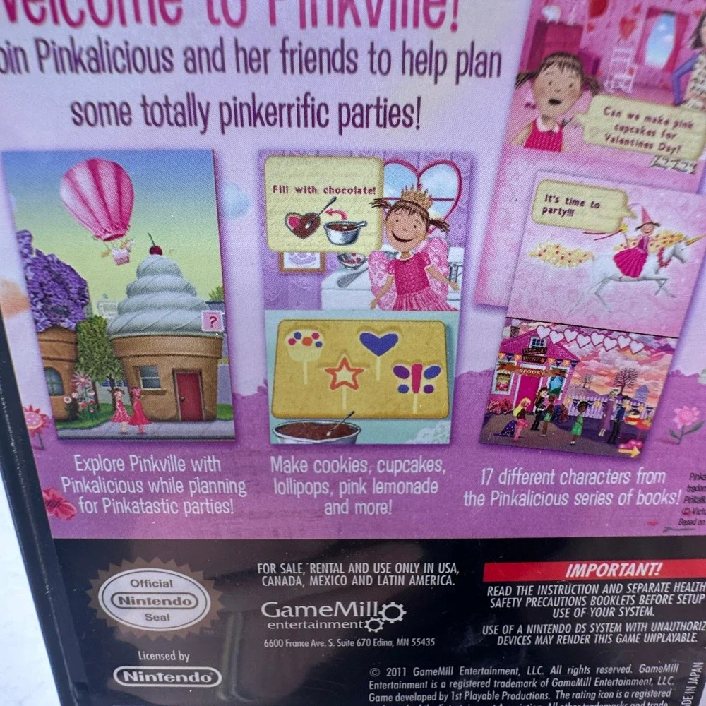 Pinkalicious Its Party Time Nintendo DS Game CIB Complete GameMill 2011